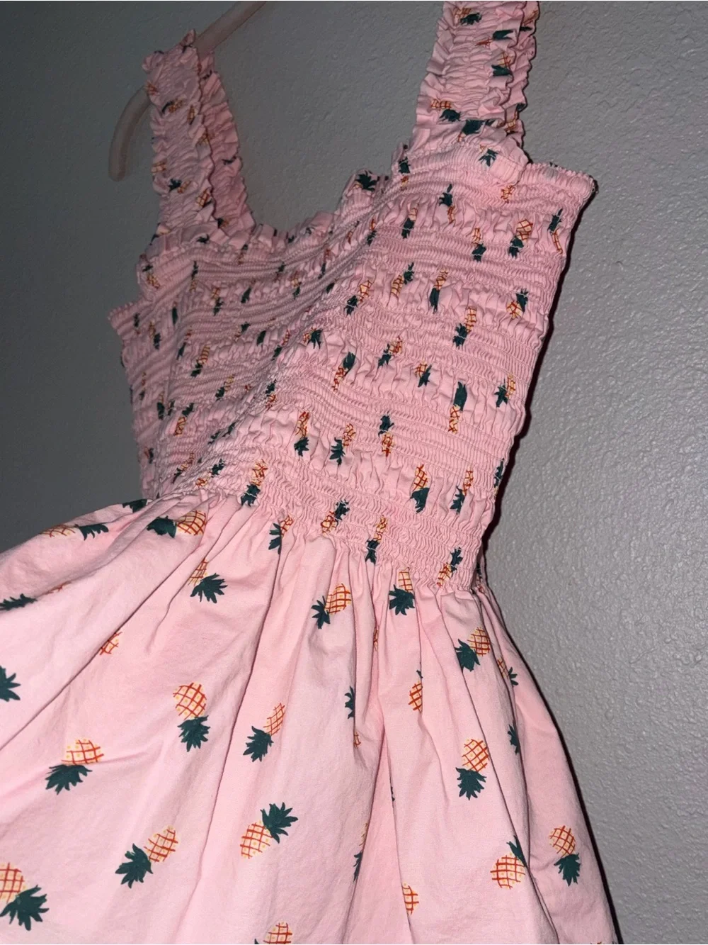 KATE SPADE | Pink Pineapple Smock Shirt XL